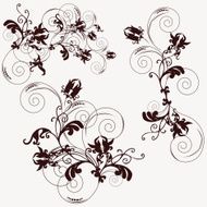 Set of blossom branches