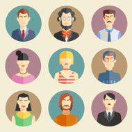 Vector set of stylish handsome male characters