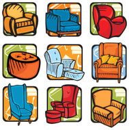 Furniture Illustrations X Couches I (Vector)
