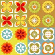 Retro flower tiles