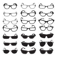Set of glasses and sunglasses