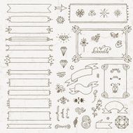 Vintage hand drawn design elements set 6 Vector illustration N2