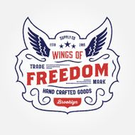 &#039;Wings of Freedom&#039; vintage company logo t-shirt design