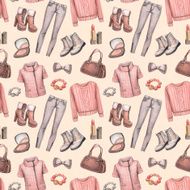 Watercolor fashion pattern N2