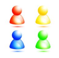 Vector colorful member icons