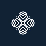 Abstract ornate heart symbol logo