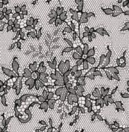 Black lace Seamless Pattern Floral