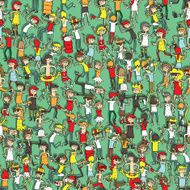 Dancing party seamless pattern N2