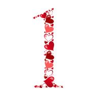 Number of hearts vector illustration N7