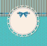 vintage frame with bow vector illustration N15