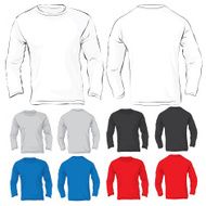 Men&#039;s Long Sleeved T-Shirt Template in Many Color N2