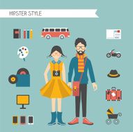 Hipster couple style concept Vector illustration