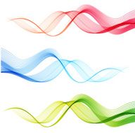 Set of vector color curve lines design element N27