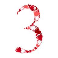 Number of hearts vector illustration N8