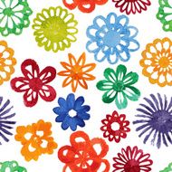 Watercolor abstract flower seamless pattern N3