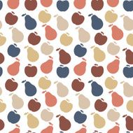 Vector seamless pattern of fruit - apple and pear N3