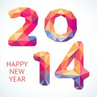 Happy New Year colorful greeting card made in polygonal