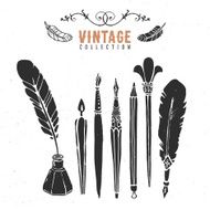 Vintage retro old nib pen brush ink collection N4