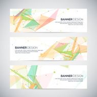 Vector banners set with polygonal abstract shapes circles lines triangles N2