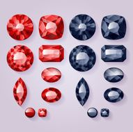 Set of jewels - black and red Colorful gemstones N3