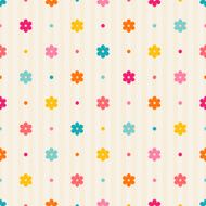Retro seamless pattern with flowers