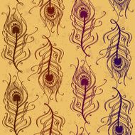 Seamless pattern of peacock feathers N5
