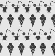 Drink and ice-cream seamless pattern background vector illustrat