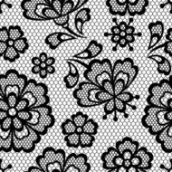 Old lace seamless pattern ornamental flowers Vector texture N11