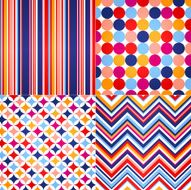 seamless stripe circles and zig zag pattern