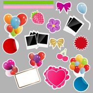 Set of scrapbook elements Vector illustration