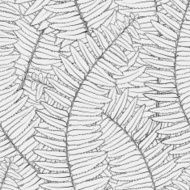 black and white seamless background with fern leaves N3