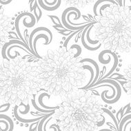 seamless pattern with flowers and floral swirls