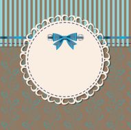 vintage frame with bow vector illustration N17