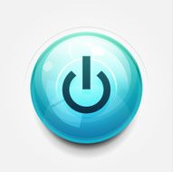 Shiny blue power button