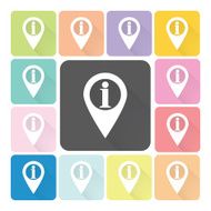 Information sign Icon color set vector illustration