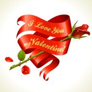 Valentine&#039;s Day Card Heart and Rose