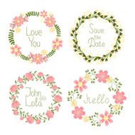 Floral frame wreaths for wedding invitations