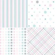 Set of spring pastel seamless patterns