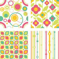 Seamless funky retro patterns