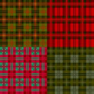 Set plaid patterns tartan fabric textile vector