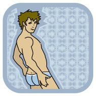 young guy in underwear