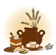 Vintage healthy meal ingredients Vector N4