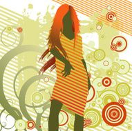 romantic girl on a flower background N9