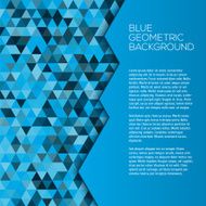Blue geometric background with triangles