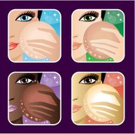 Set of makeup young European Asian African women N2