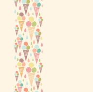 Ice cream cones vertical seamless pattern