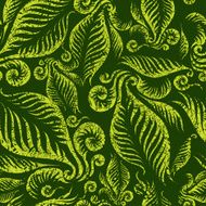 Seamless grunge fern pattern