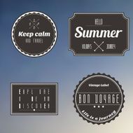 travel vintage label on blue gradient background