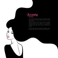 Abstract Fashion Woman with Long Hair Vector Illustration N2