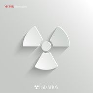 Radioactivity icon - vector white app button